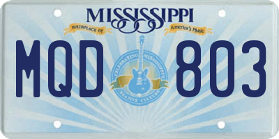 MS license plate MQD803