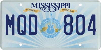 MS license plate MQD804