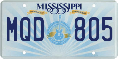 MS license plate MQD805