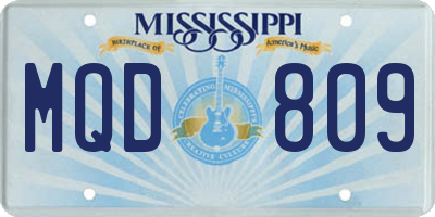 MS license plate MQD809