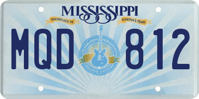 MS license plate MQD812