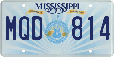 MS license plate MQD814