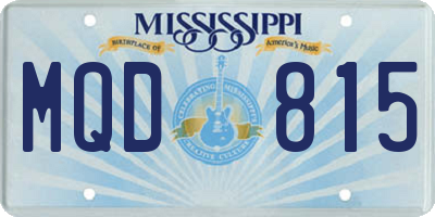MS license plate MQD815