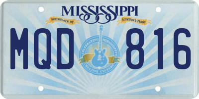 MS license plate MQD816