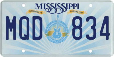 MS license plate MQD834