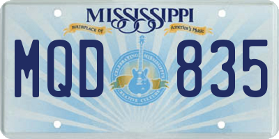 MS license plate MQD835