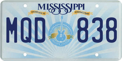 MS license plate MQD838