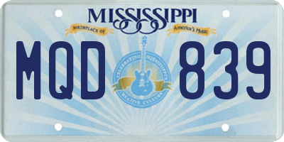 MS license plate MQD839