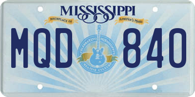 MS license plate MQD840