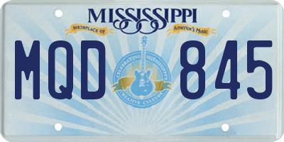 MS license plate MQD845