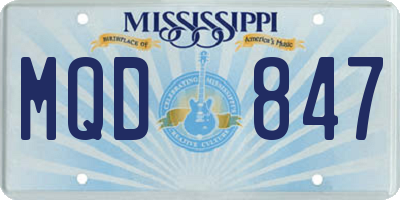 MS license plate MQD847