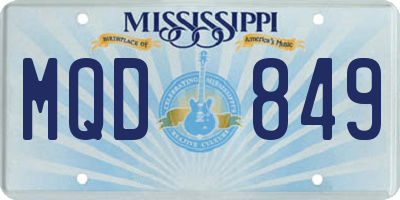 MS license plate MQD849