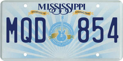 MS license plate MQD854