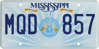 MS license plate MQD857
