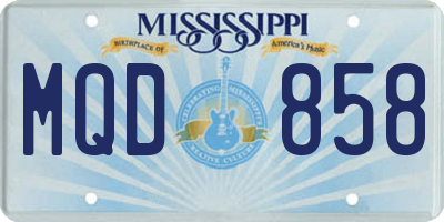 MS license plate MQD858
