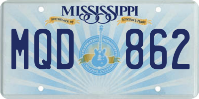 MS license plate MQD862