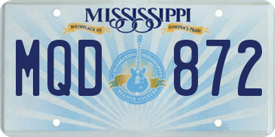 MS license plate MQD872