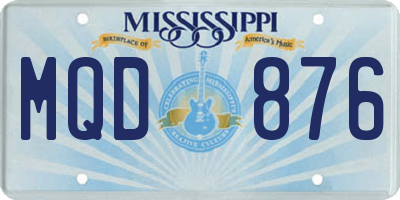 MS license plate MQD876