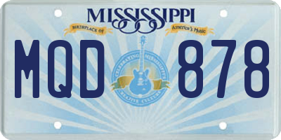 MS license plate MQD878