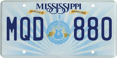 MS license plate MQD880