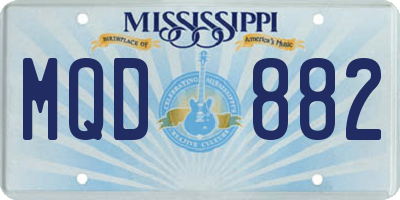 MS license plate MQD882