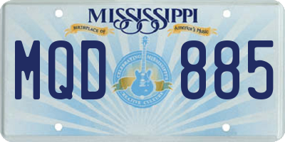 MS license plate MQD885