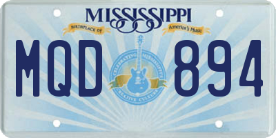 MS license plate MQD894