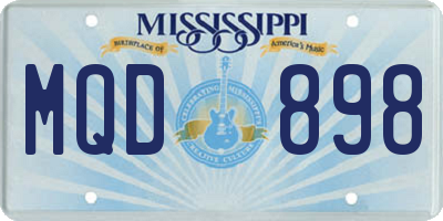 MS license plate MQD898
