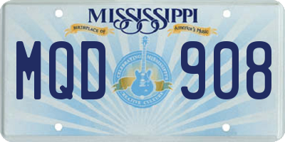 MS license plate MQD908