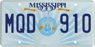 MS license plate MQD910