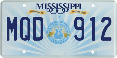 MS license plate MQD912