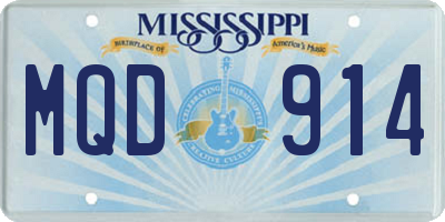 MS license plate MQD914