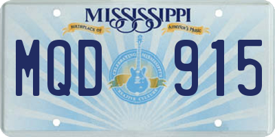 MS license plate MQD915
