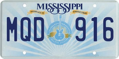 MS license plate MQD916