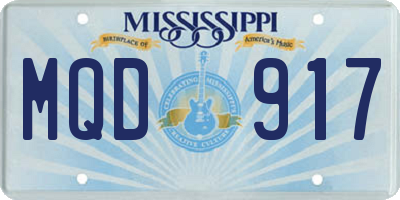 MS license plate MQD917