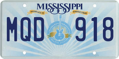 MS license plate MQD918