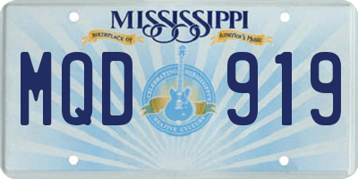 MS license plate MQD919