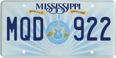 MS license plate MQD922
