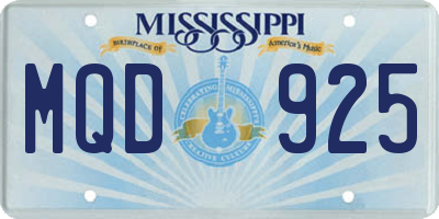 MS license plate MQD925