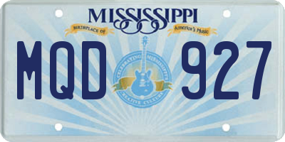 MS license plate MQD927