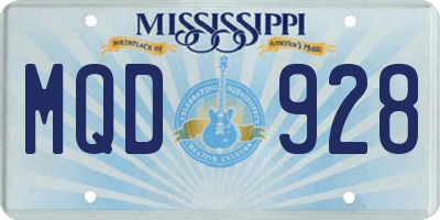 MS license plate MQD928