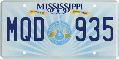 MS license plate MQD935