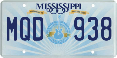 MS license plate MQD938
