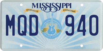 MS license plate MQD940