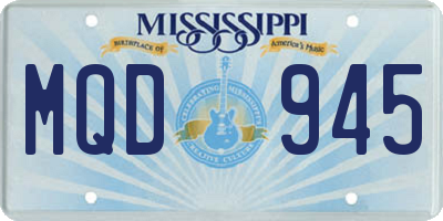 MS license plate MQD945