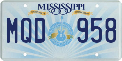 MS license plate MQD958