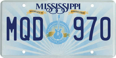 MS license plate MQD970