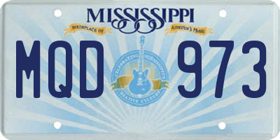 MS license plate MQD973
