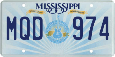 MS license plate MQD974