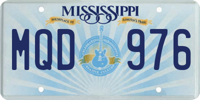 MS license plate MQD976